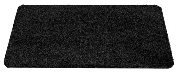 Droogloopmat kleur zwart katoen/polyester – Image 2