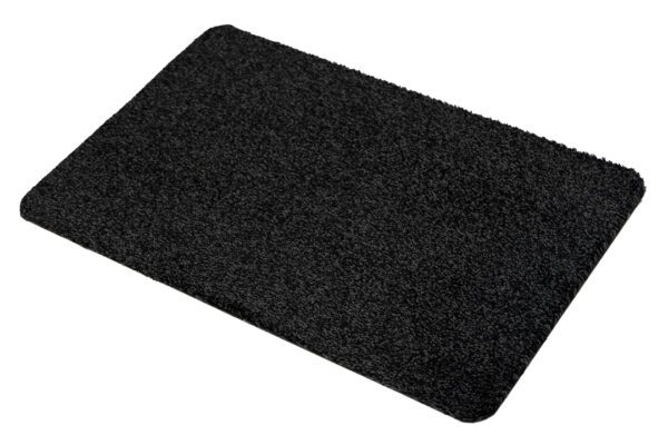 Droogloopmat kleur zwart katoen/polyester – Image 3