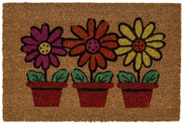 Ecologische kokosmat met 3 bloempotten