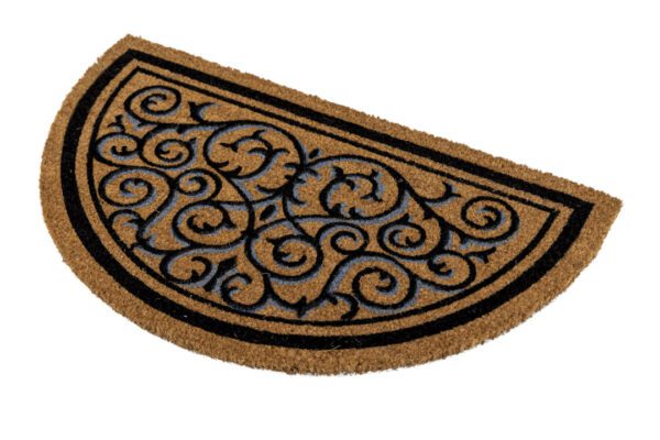 Ecologische kokosmat met krullendesign, halfrond - Afbeelding 3