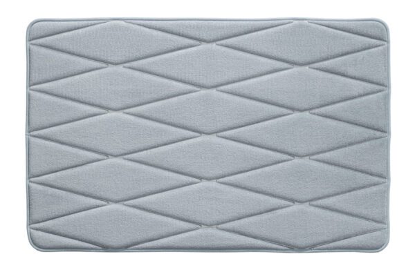 Badmat memoryfoam blauw ruitdessin