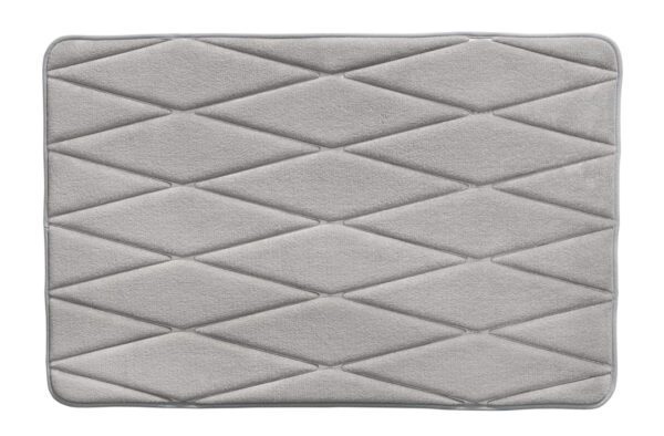 Badmat memoryfoam grijs ruitdessin