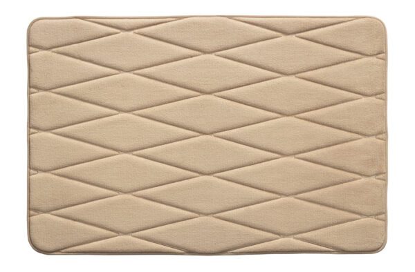 Badmat memoryfoam taupe ruitdessin