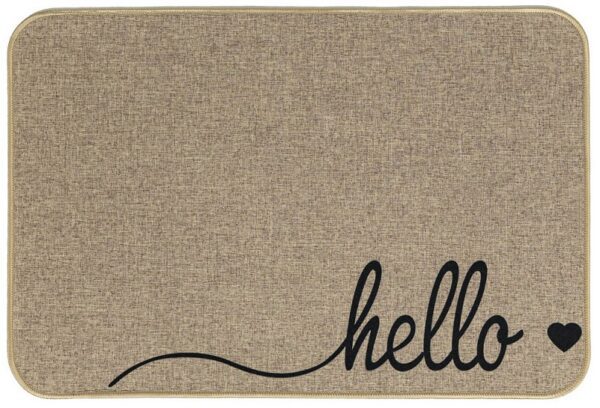 Deurmat in linnenlook, hello