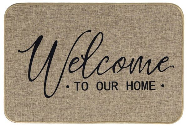 Deurmat in linnenlook, welcome to our home