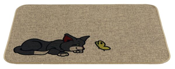 Deurmat in linnenlook, kat - Afbeelding 2