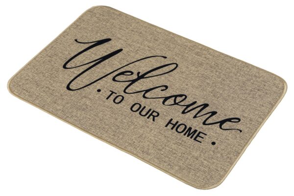 Deurmat in linnenlook, welcome to our home - Afbeelding 3