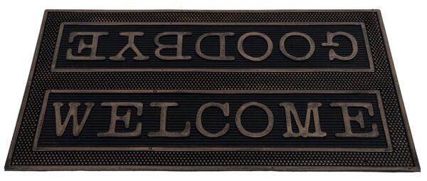 Rubberen deurmat met Welcome / Goodbye in brons - Afbeelding 2