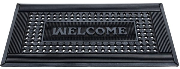 Rubberen schraapmat zilverkleur met Welcome - Afbeelding 2