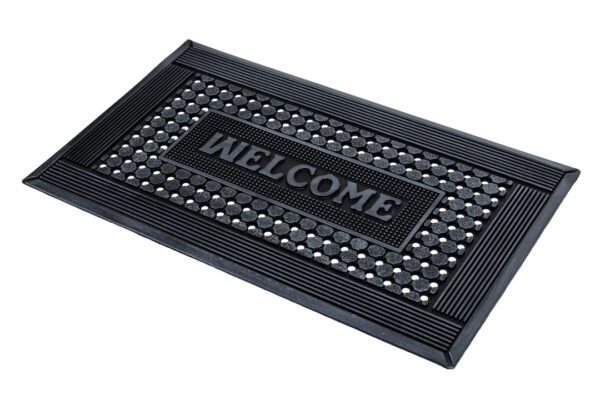 Rubberen schraapmat zilverkleur met Welcome - Afbeelding 3