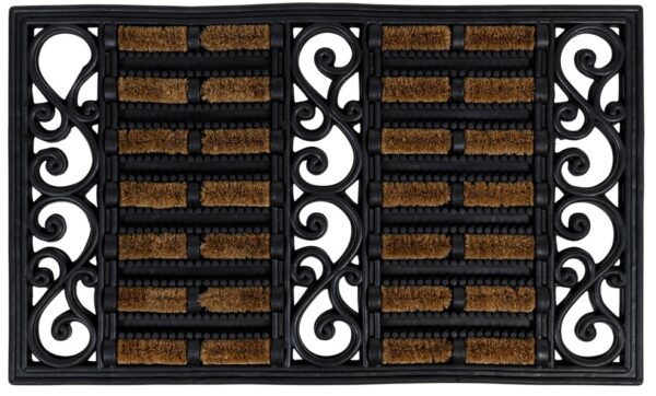 Decoratieve schrapende borstelmat naturel